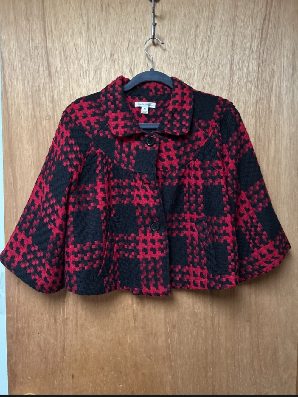 John Paul Richard Black and Red Knitted Style Light Jacket